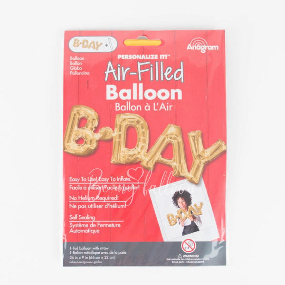 Gold foil b-day balloons