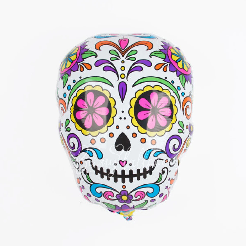 Mexican skull foil balloon