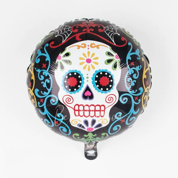 Black Mexican skull foil balloon
