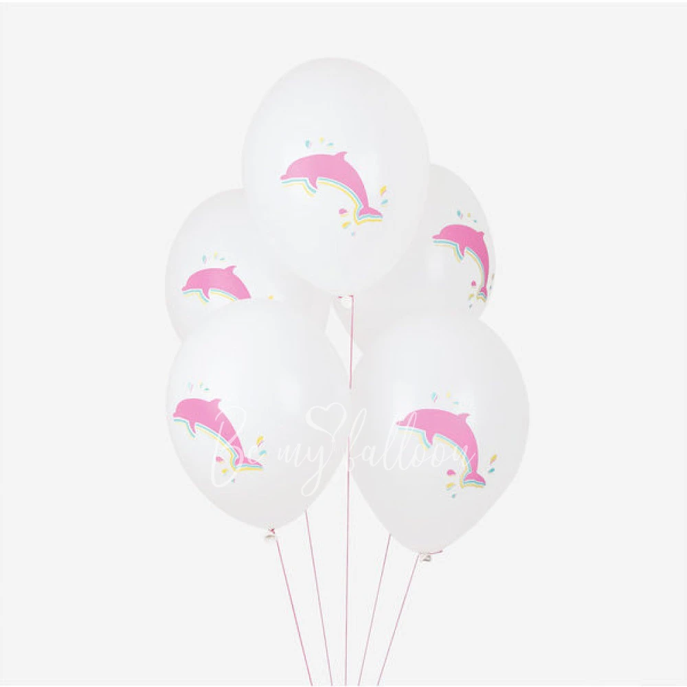 5 tattooed balloons - Dolphin