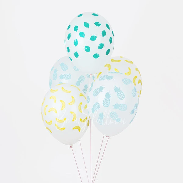 5 patterned balloons - Fruits