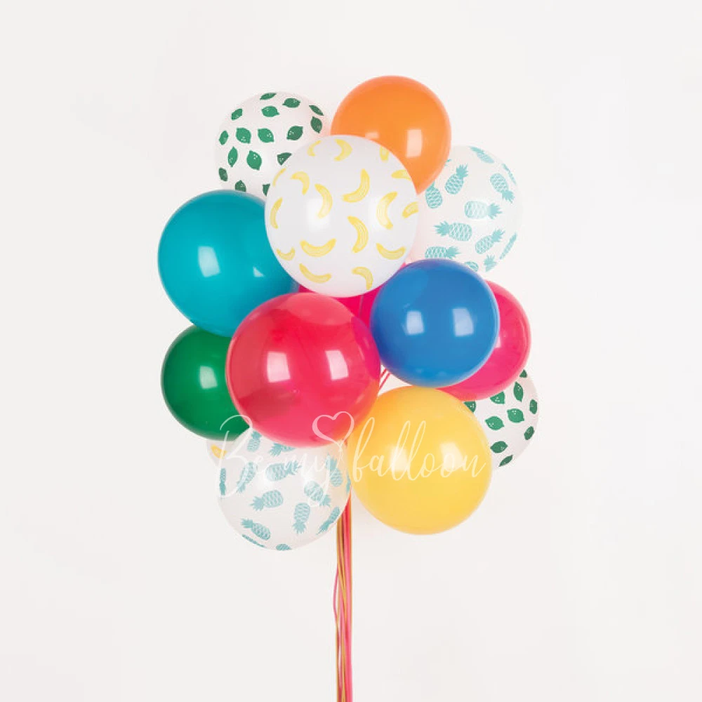 5 patterned balloons - Fruits
