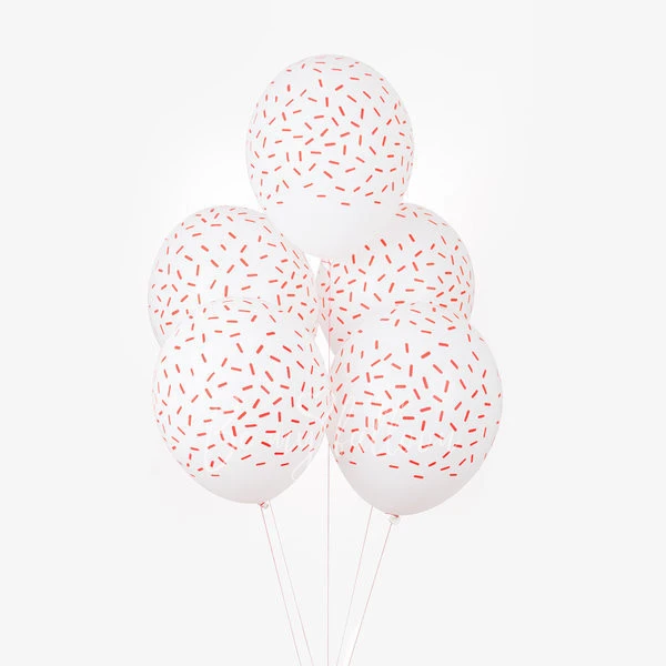 5 patterned balloons - Red sprinkles