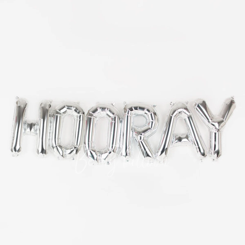 Silver foil balloon kit - HOORAY