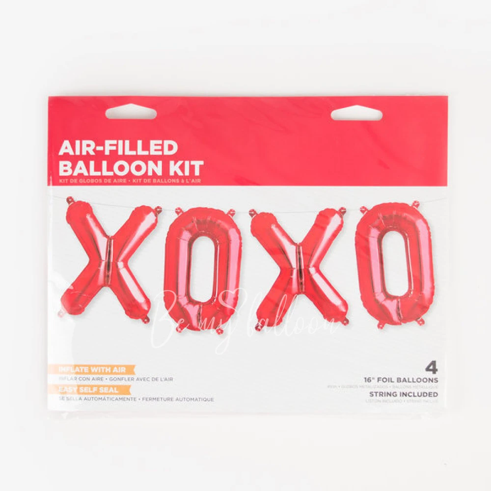 Foil balloons kit - XOXO - Red