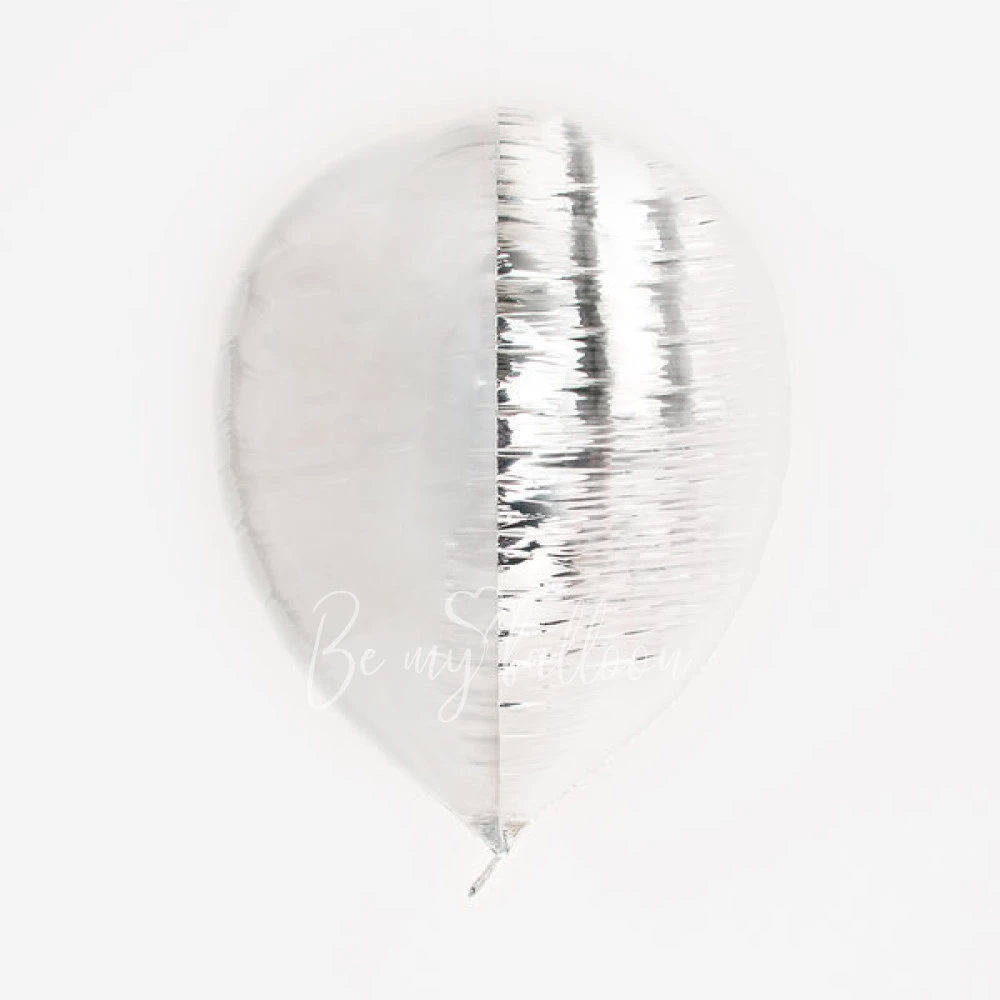 Bicolour foil balloon - Clear and silver