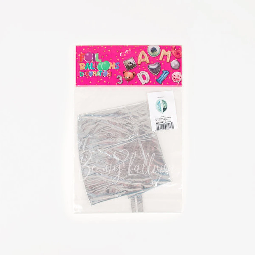 Bicolour foil balloon - Clear and silver