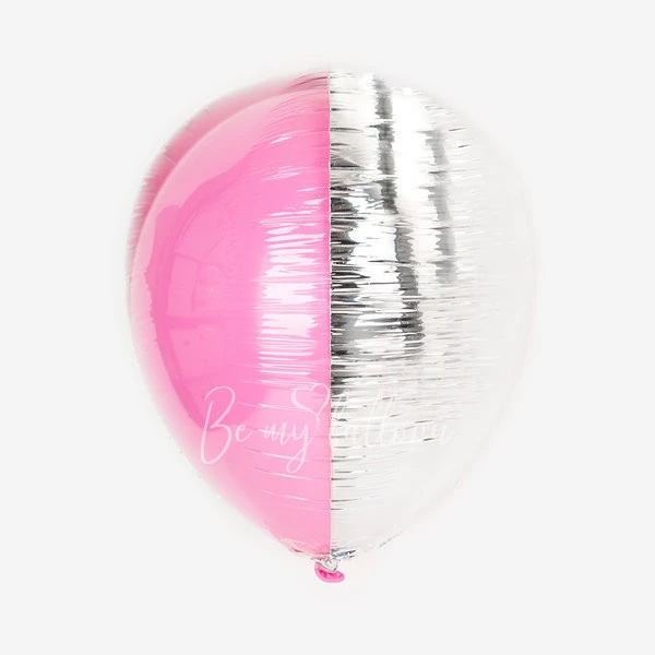 Pink and silver bicolour foil balloon