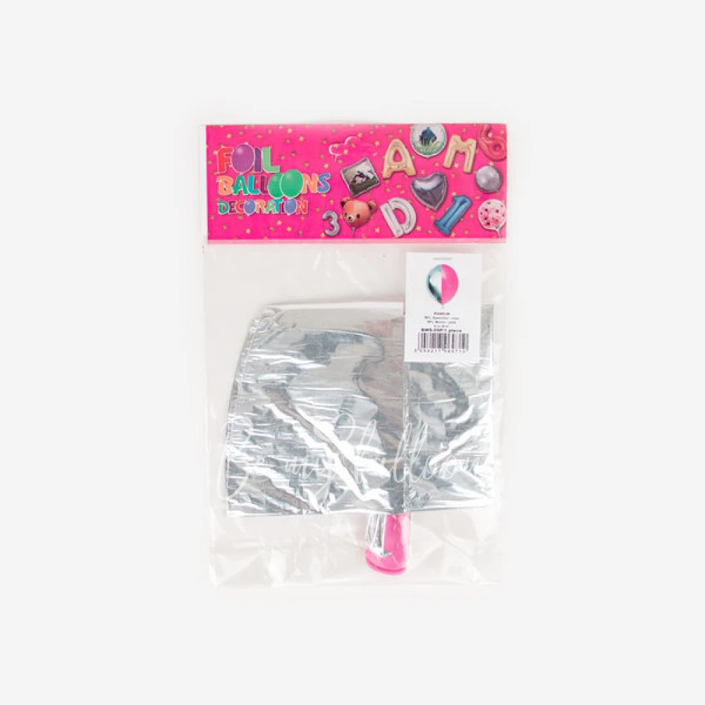 Pink and silver bicolour foil balloon