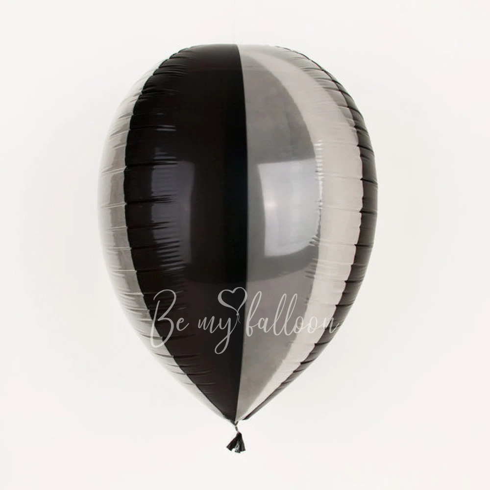 Bicolour foil balloon - Black and clear