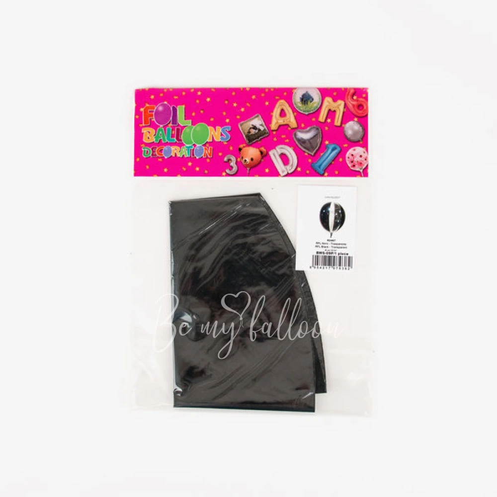 Bicolour foil balloon - Black and clear