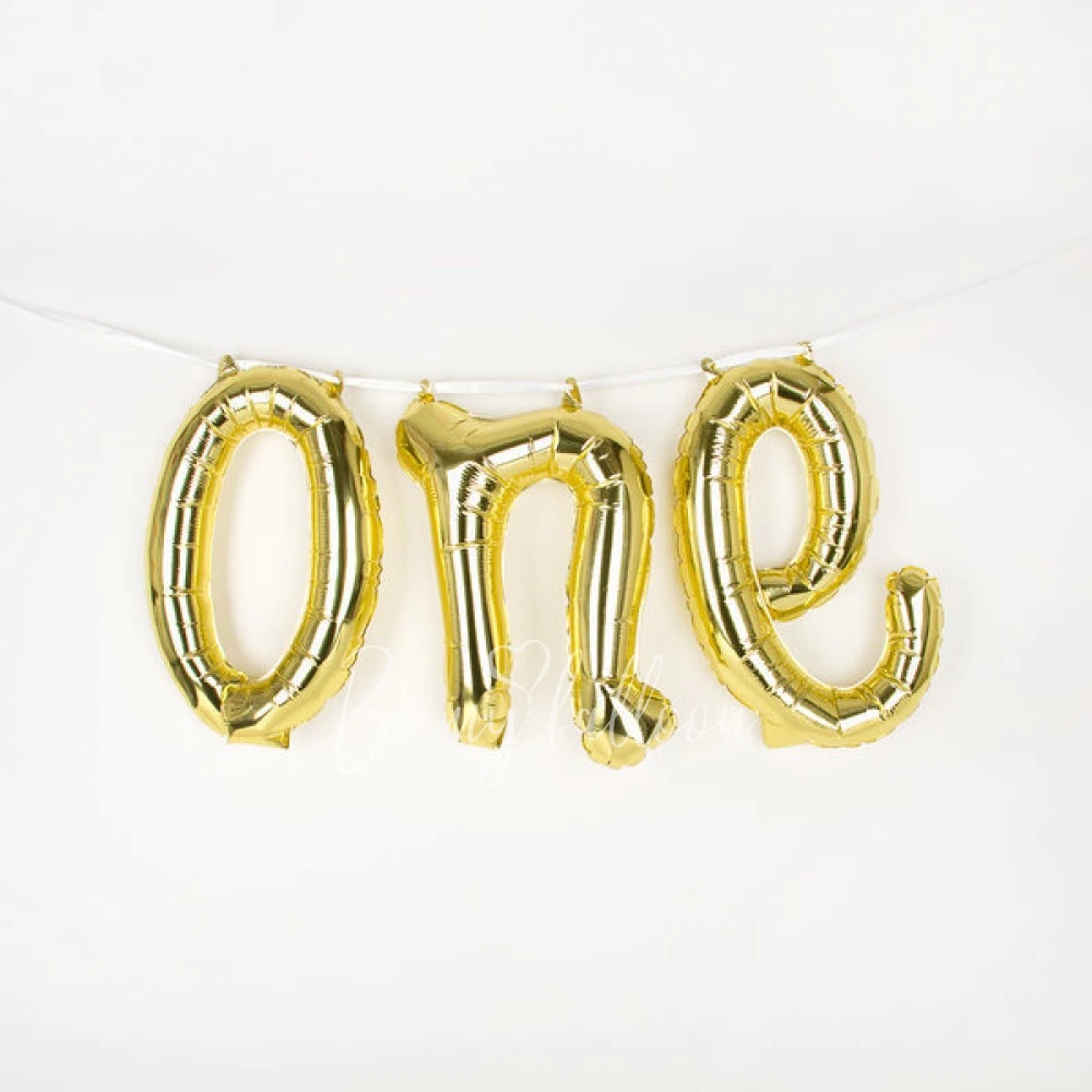 Foil balloon banner - One - Gold