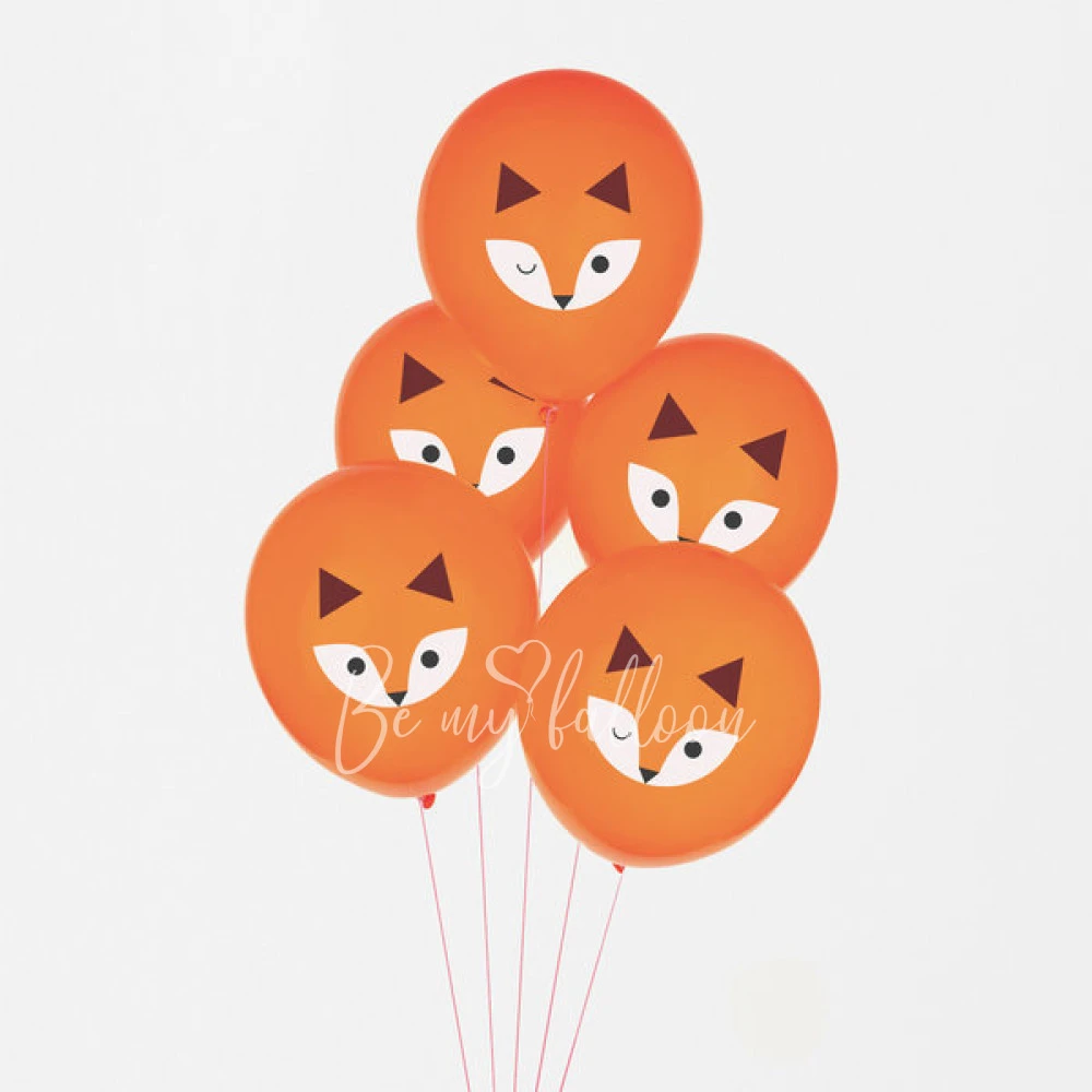 5 printed balloons - Mini fox