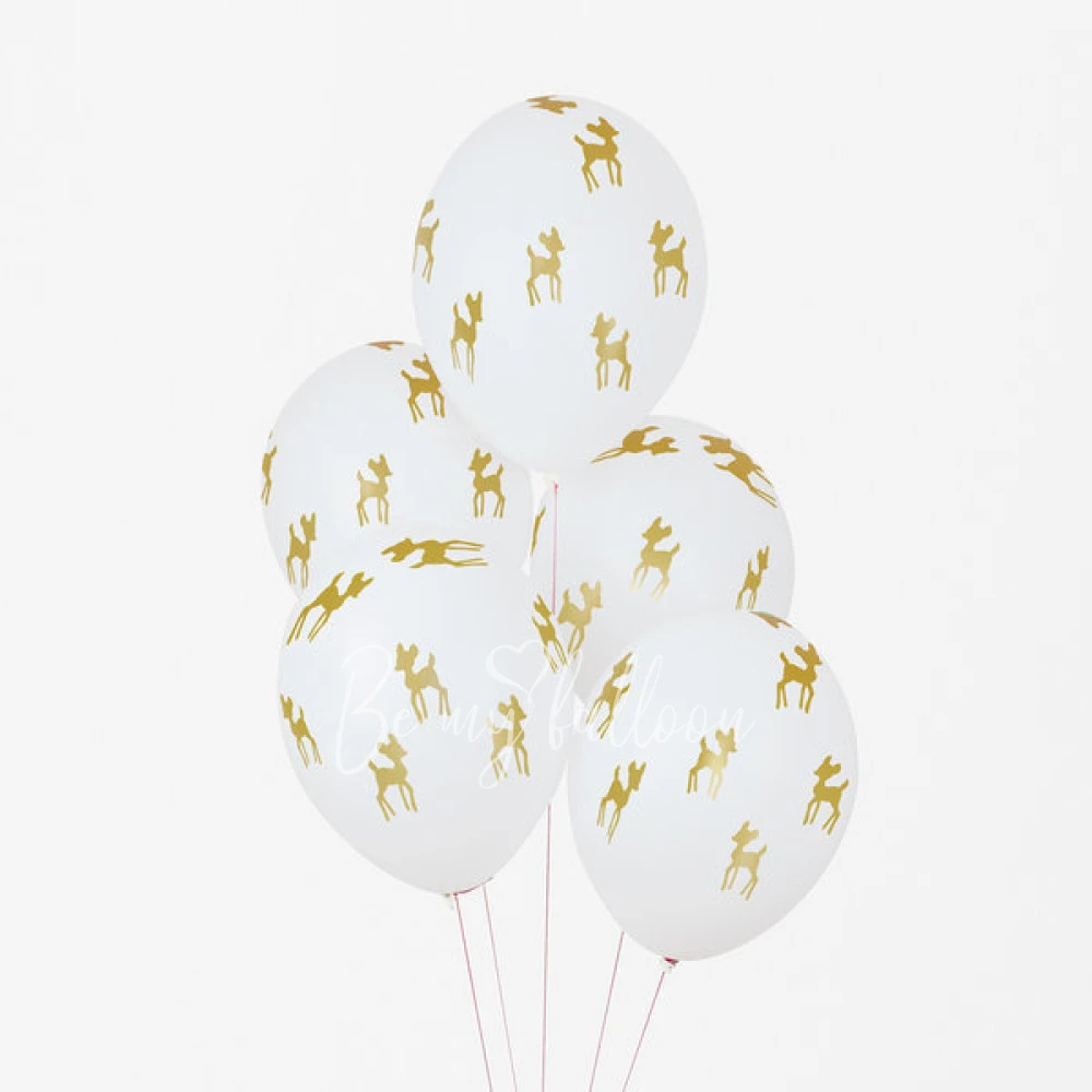 5 printed ballons - Golden fawns