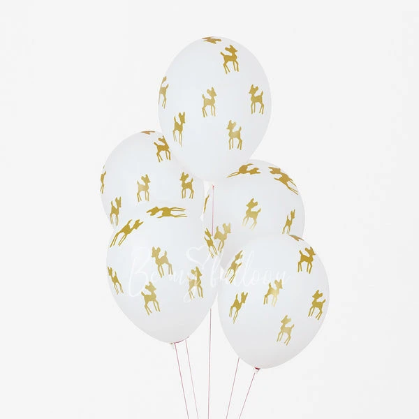 5 printed ballons - Golden fawns