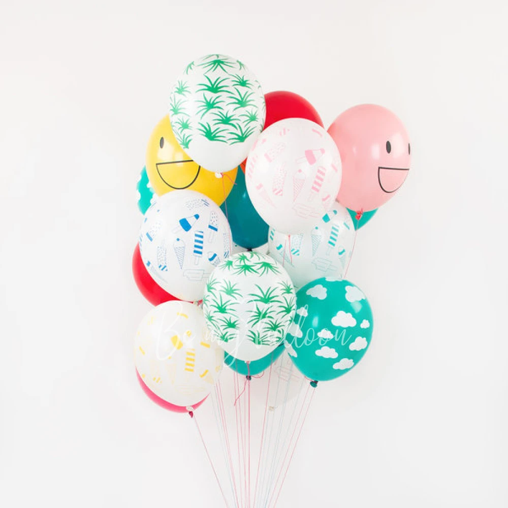 5 printed balloons - Ice cream