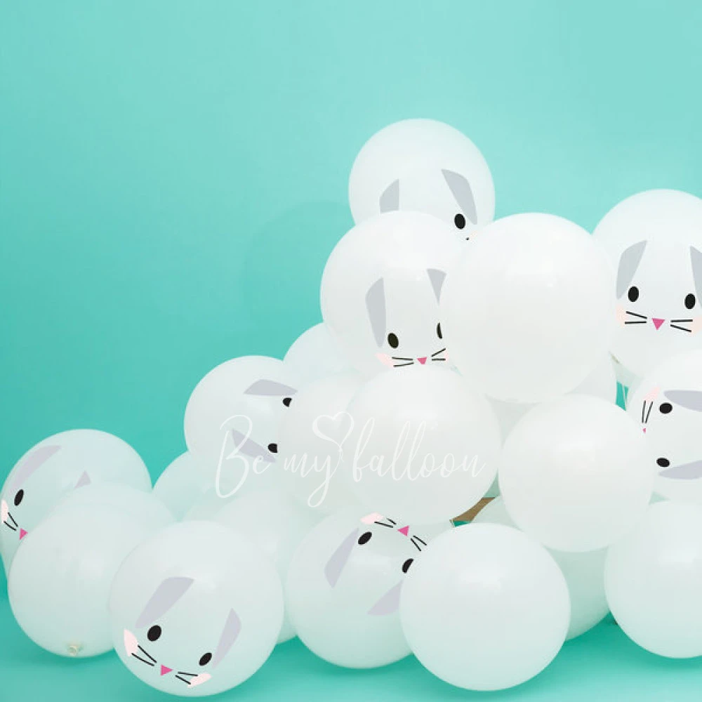5 printed balloons - Mini rabbit