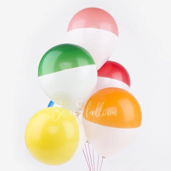 6 multicolored balloons