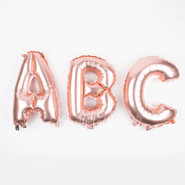 Small rose gold letter foil balloon