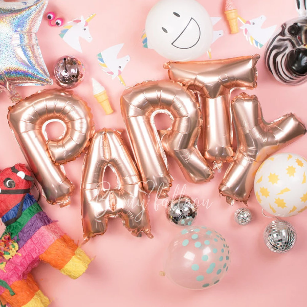 Small rose gold letter foil balloon