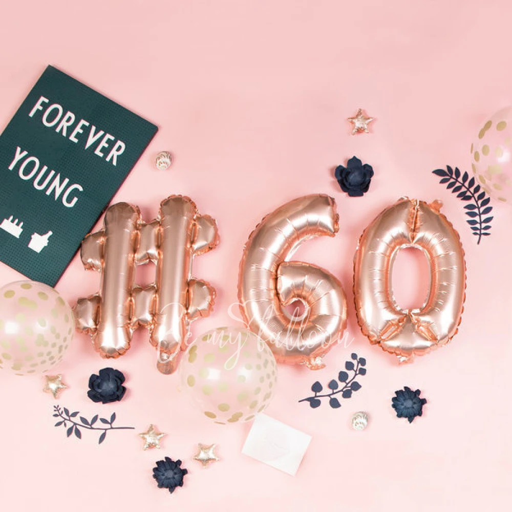 Little foil balloon - Hashtag Rose gold