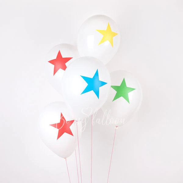 8 Balloons - Multicolor Stars
