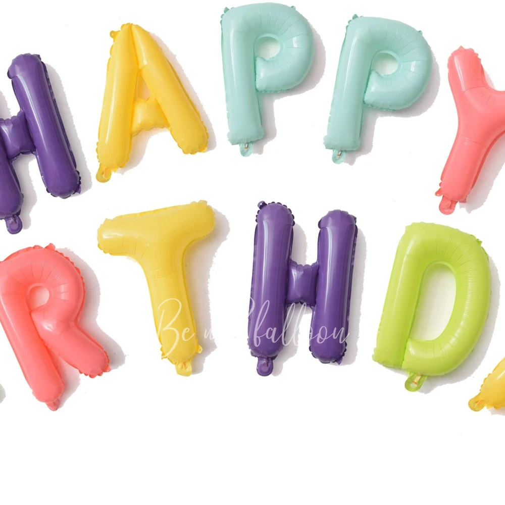 Гирлянда из шаров-букв "Happy Birthday" Макарунс