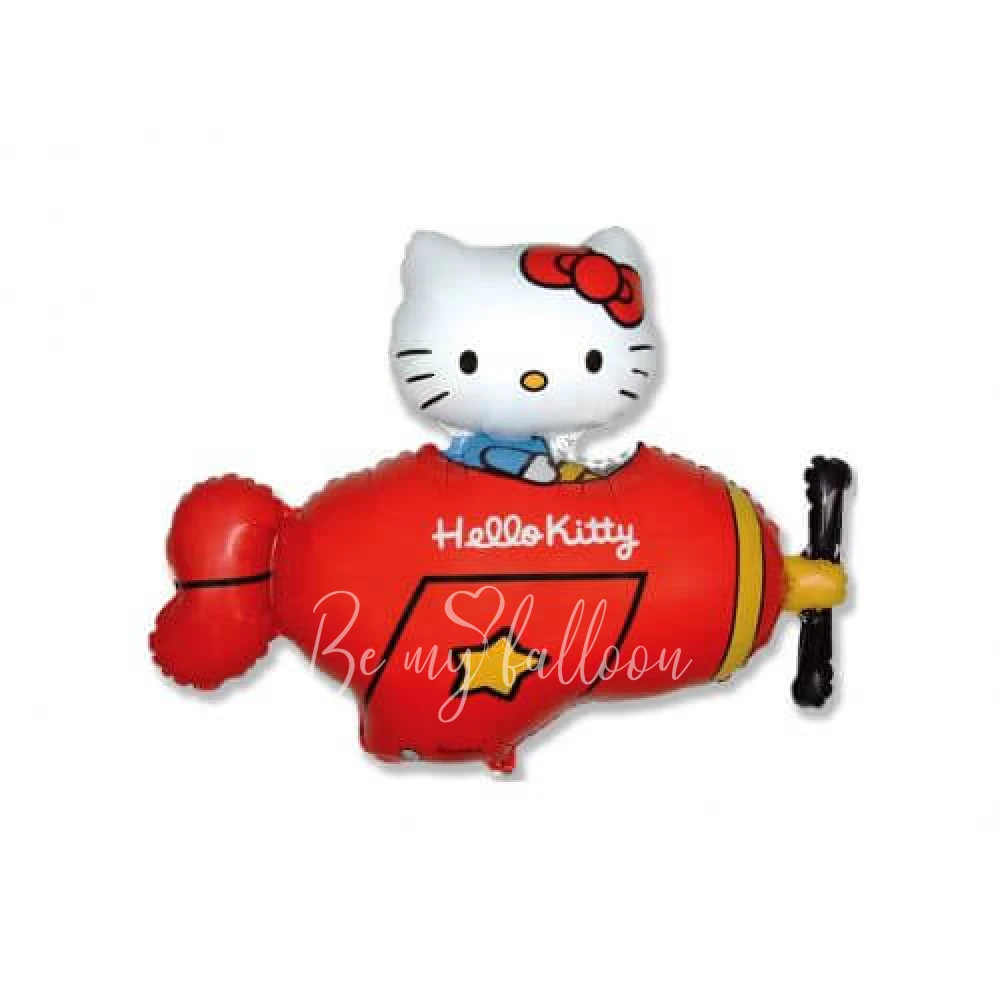 -40% Шар из фольги "Hello Kitty на самолете" 80 см