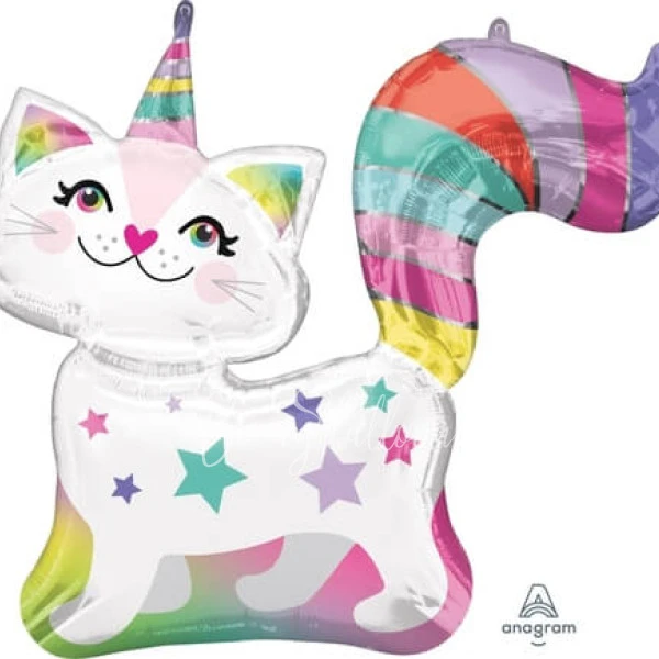Шар из фольги "Кошка единорожка" 75 см