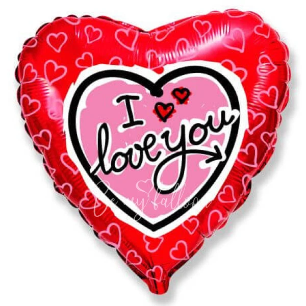 Шар из фольги "I love you" я тебя люблю 40 см