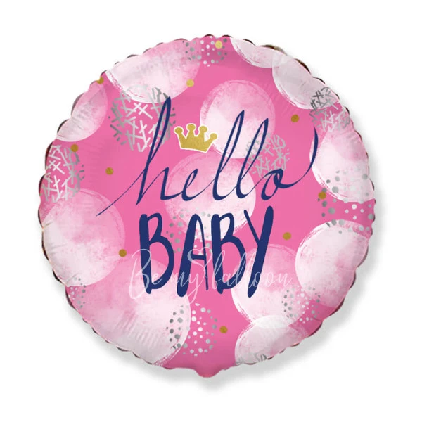 Шар из фольги "Hello BABY девочка" 40 см