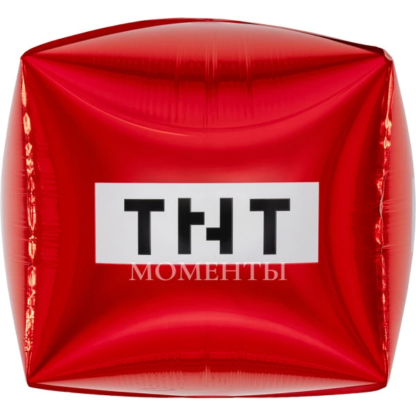 Шар из фольги "Пиксели, TNT, Красны, куб" 50 см