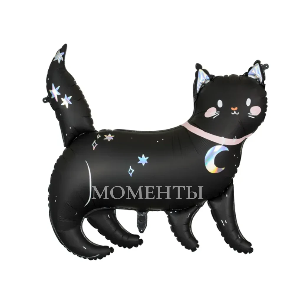 Шар из фольги "Кошка черные, волшебсво" 80см