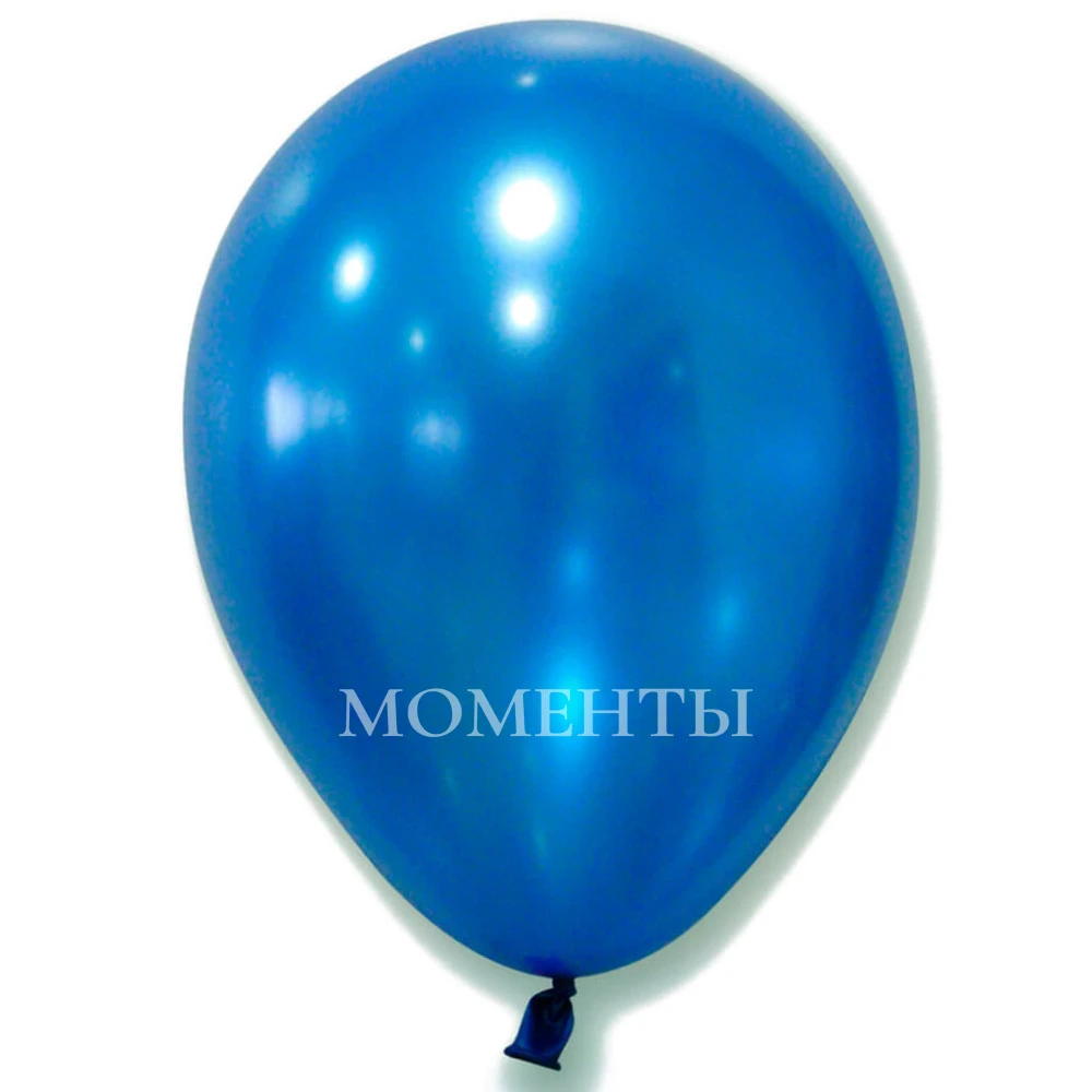 Шар латексный без рисунка "Синий" металл