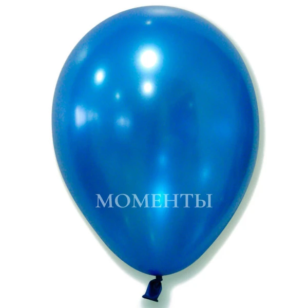 Шар латексный без рисунка "Синий" металл