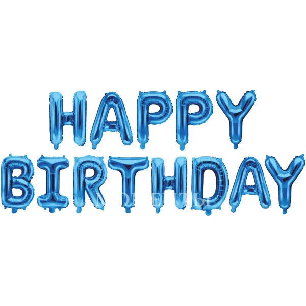 Гирлянда из шаров-букв "Happy Birthday" Синяя