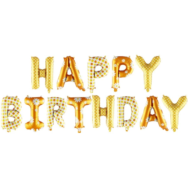-35% Гирлянда из шаров-букв "Happy Birthday" Ромашки