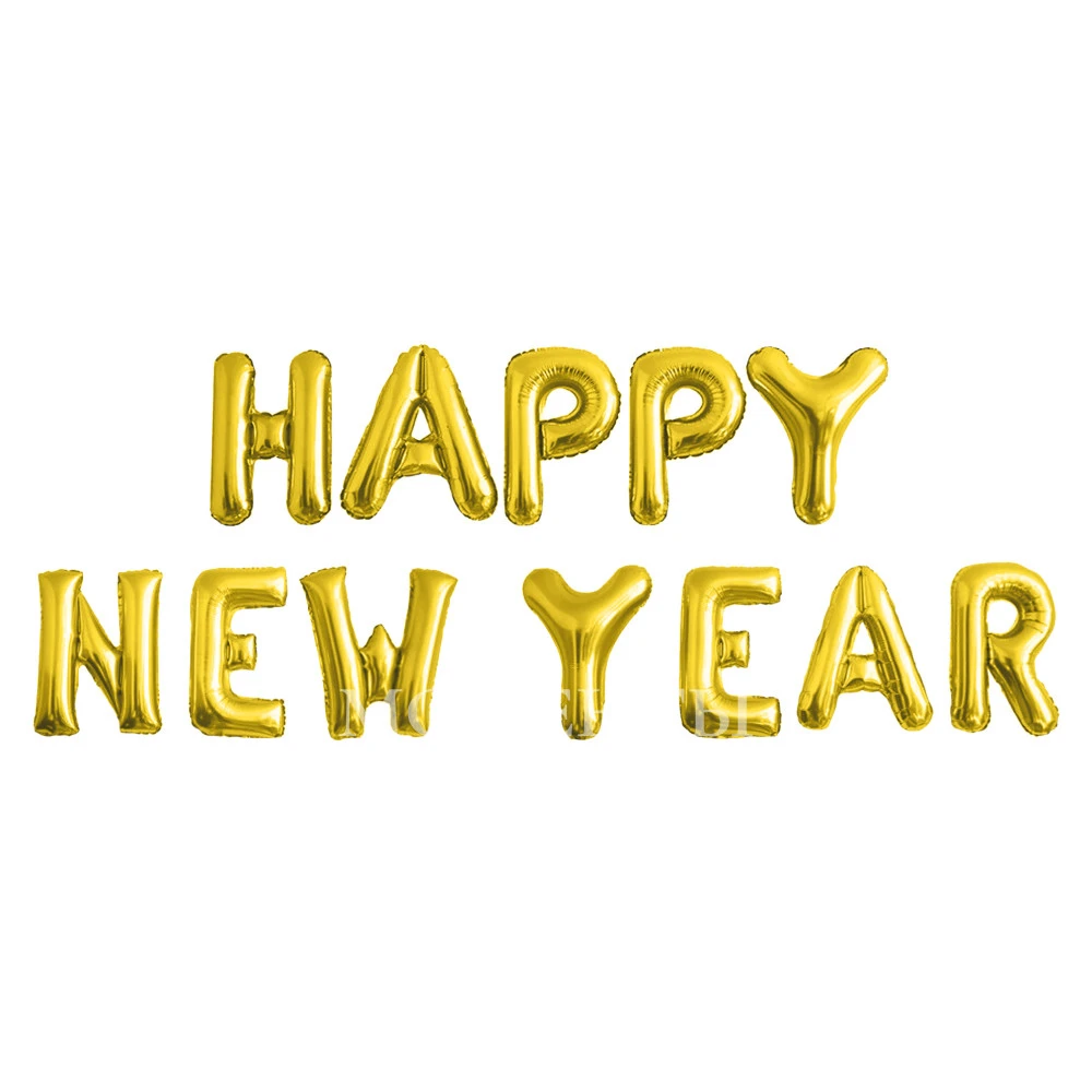 Гирлянда из шаров "HAPPY NEW YEAR" золото 41 см
