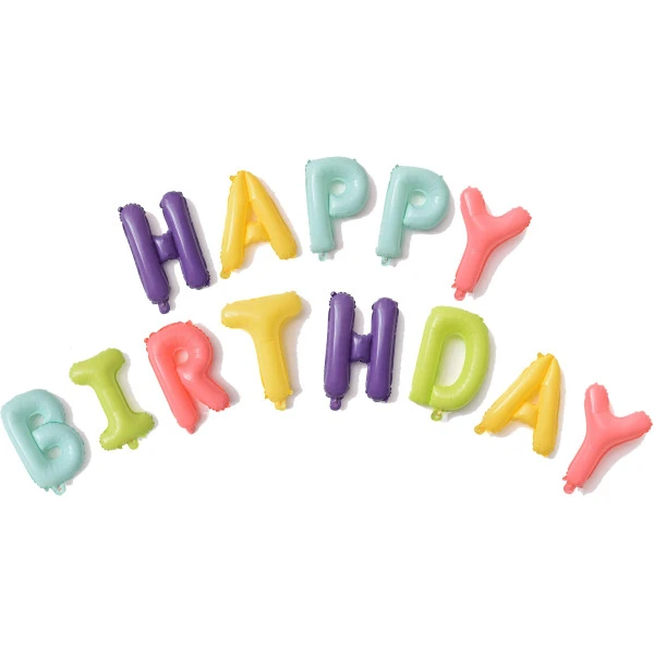 Гирлянда из шаров-букв "Happy Birthday" Макарунс